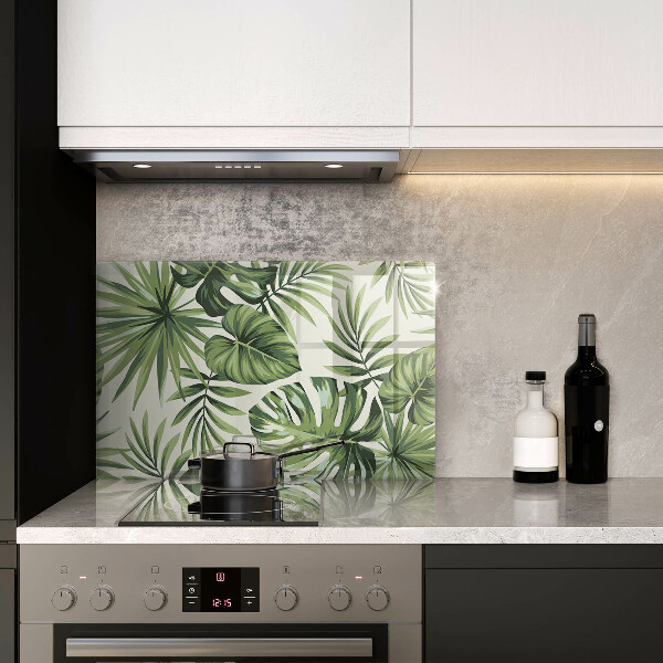 Protetor em vidro para fogão Ilustração de folha de Monstera