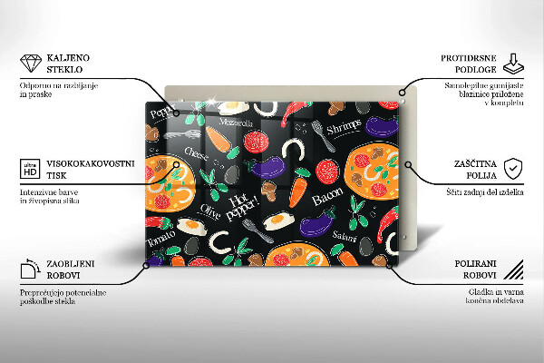 Cobertura placa vitrocerámica Ilustração de alimentos