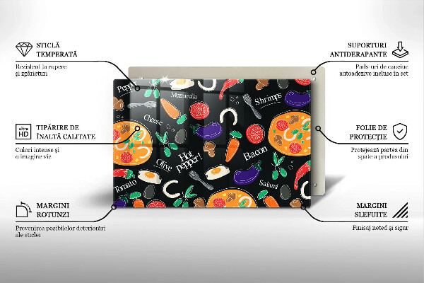 Cobertura placa vitrocerámica Ilustração de alimentos