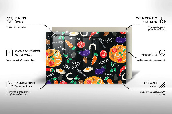 Cobertura placa vitrocerámica Ilustração de alimentos