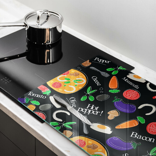 Cobertura placa vitrocerámica Ilustração de alimentos