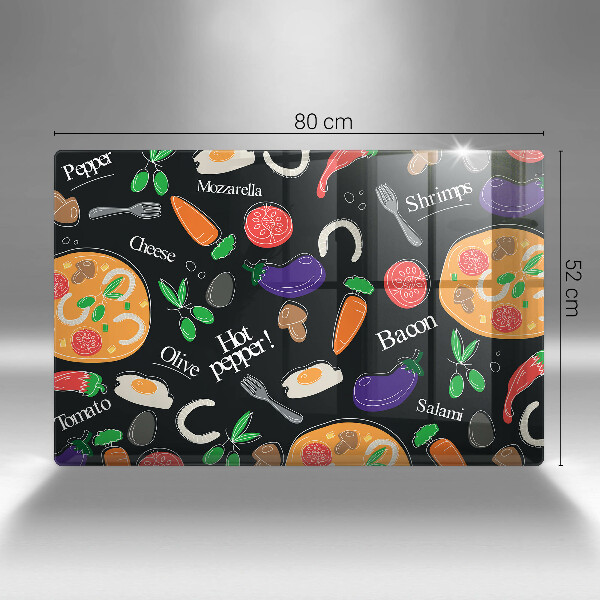 Cobertura placa vitrocerámica Ilustração de alimentos