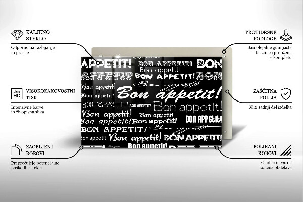 Protetor para fogão de vidro Legendas de cozinha Bom apetite