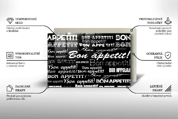 Protetor para fogão de vidro Legendas de cozinha Bom apetite