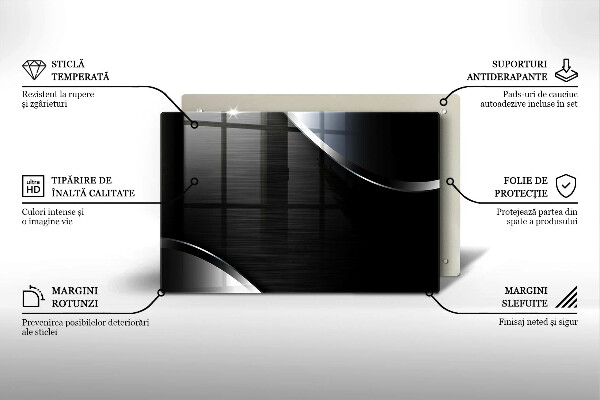Protetor em vidro para fogão Abstração de metal