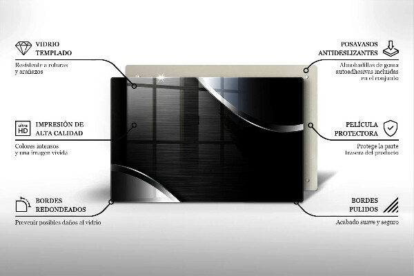 Protetor em vidro para fogão Abstração de metal