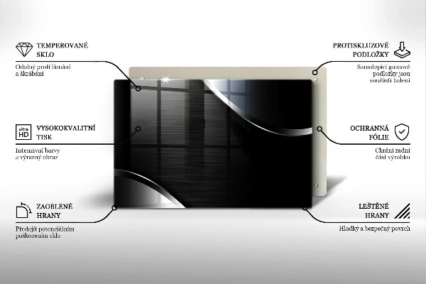 Protetor em vidro para fogão Abstração de metal