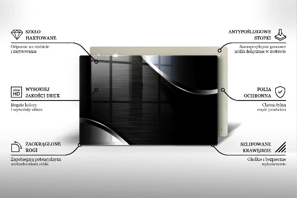 Protetor em vidro para fogão Abstração de metal