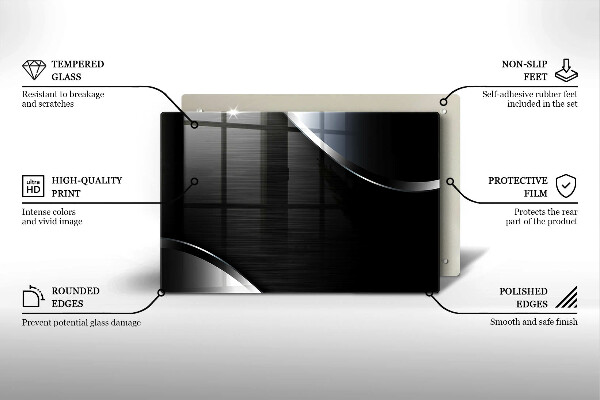 Protetor em vidro para fogão Abstração de metal