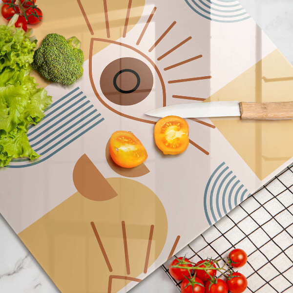 Protetor de fogão de vidro Olhos com padrão boho