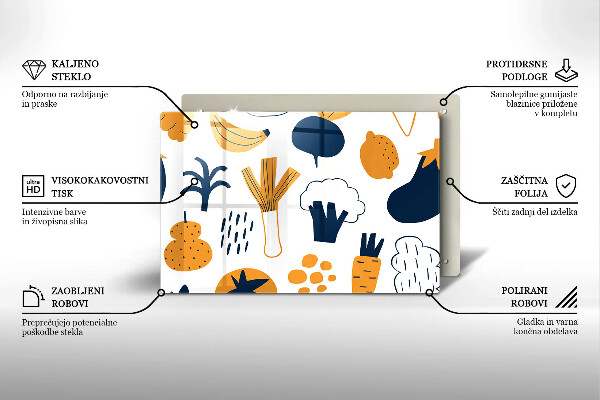 Protetor para fogão de vidro Ilustração de alimentos