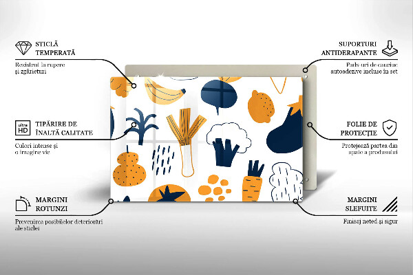Protetor para fogão de vidro Ilustração de alimentos