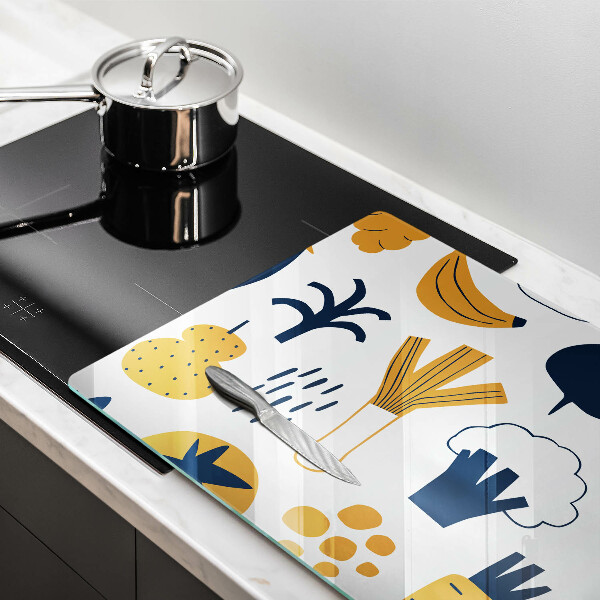 Protetor para fogão de vidro Ilustração de alimentos