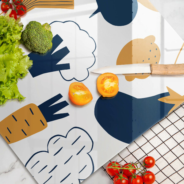 Protetor para fogão de vidro Ilustração de alimentos