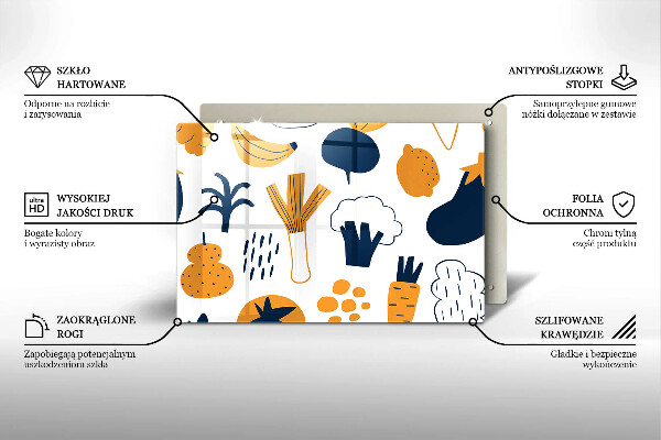 Protetor para fogão de vidro Ilustração de alimentos