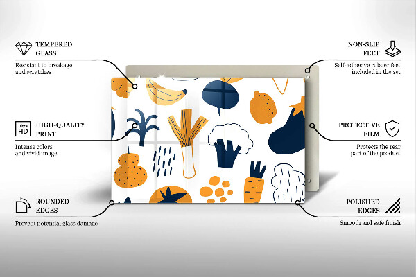 Protetor para fogão de vidro Ilustração de alimentos