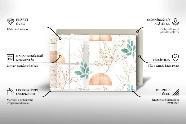 Cobertura placa vitrocerámica Padrão de folha Boho