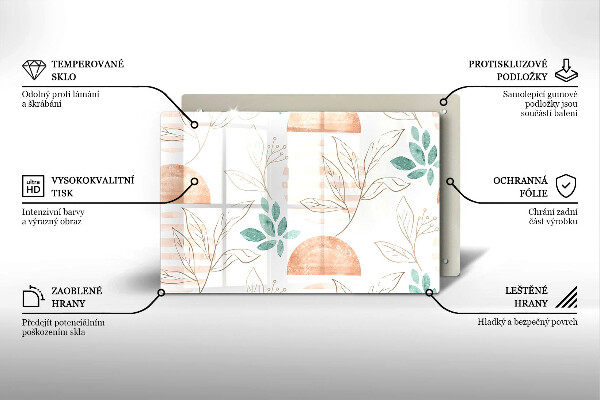 Cobertura placa vitrocerámica Padrão de folha Boho