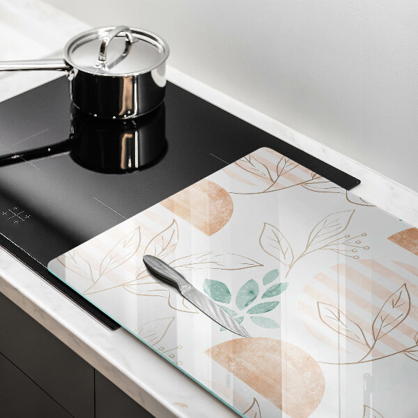 Cobertura placa vitrocerámica Padrão de folha Boho