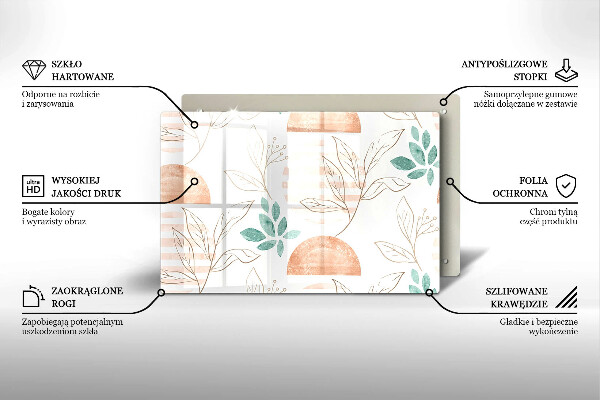 Cobertura placa vitrocerámica Padrão de folha Boho