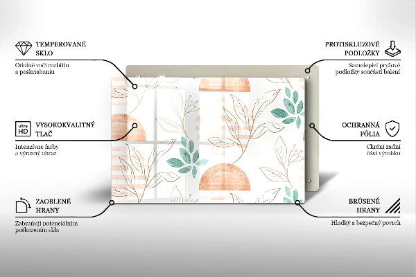 Cobertura placa vitrocerámica Padrão de folha Boho