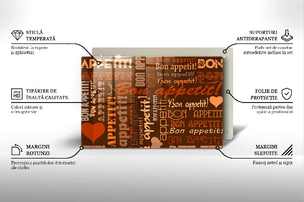 Protetor em vidro para fogão legendas de bom apetite
