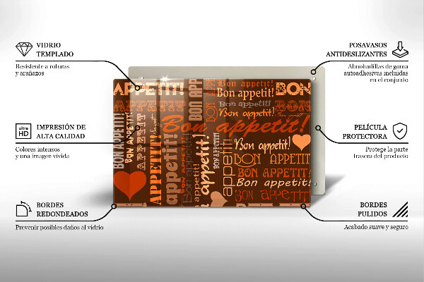 Protetor em vidro para fogão legendas de bom apetite