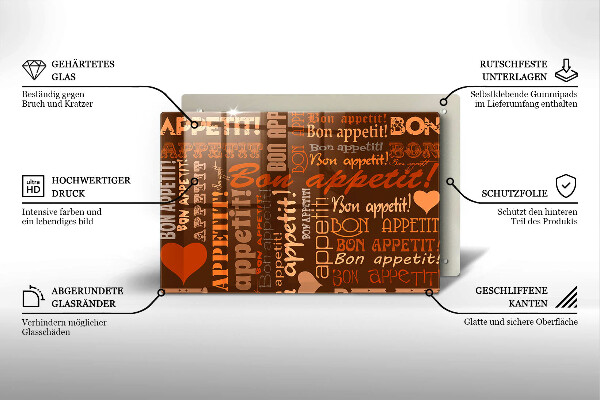 Protetor em vidro para fogão legendas de bom apetite