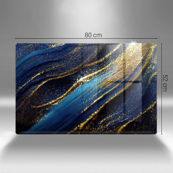 Protetor de fogão de vidro Abstração azul marinho