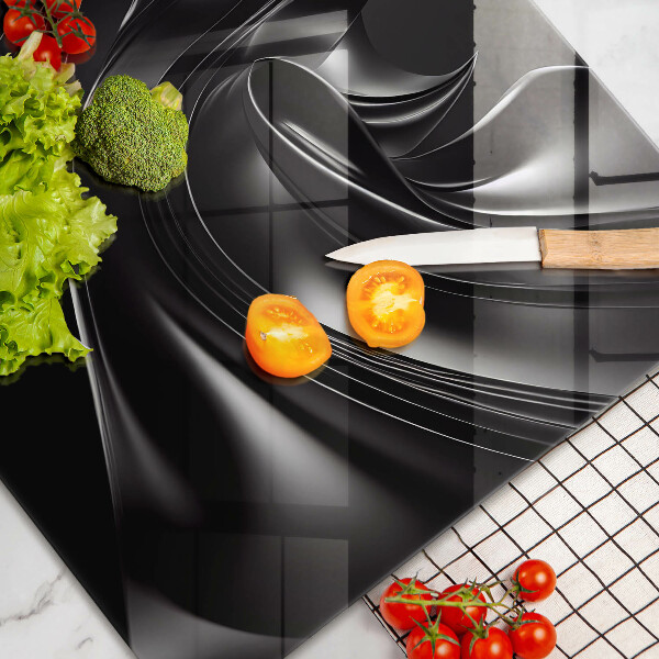 Protetor para fogão de vidro Abstração massa negra