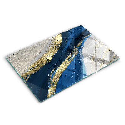 Protetor em vidro para fogão Textura com ouro