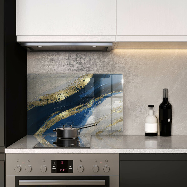 Protetor em vidro para fogão Textura com ouro