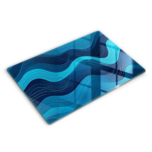Protetor de fogão de vidro Ondas abstratas