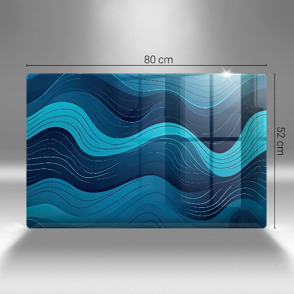 Protetor de fogão de vidro Ondas abstratas