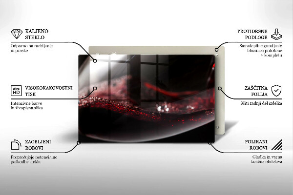 Protetor de fogão de vidro Um copo de vinho tinto