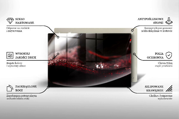 Protetor de fogão de vidro Um copo de vinho tinto