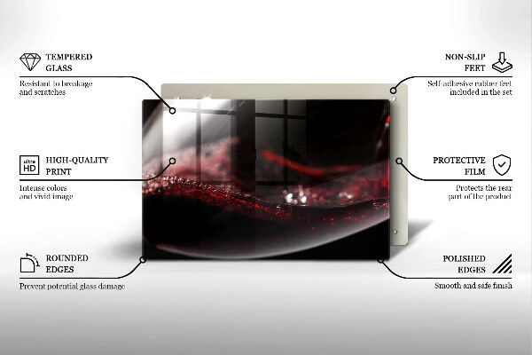 Protetor de fogão de vidro Um copo de vinho tinto