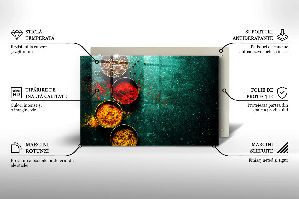 Protetor em vidro para fogão Especiarias orientais