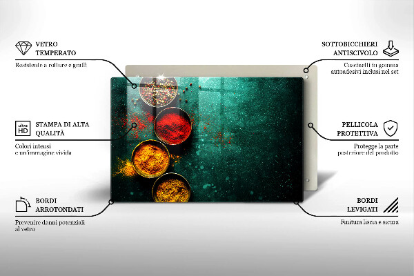 Protetor em vidro para fogão Especiarias orientais