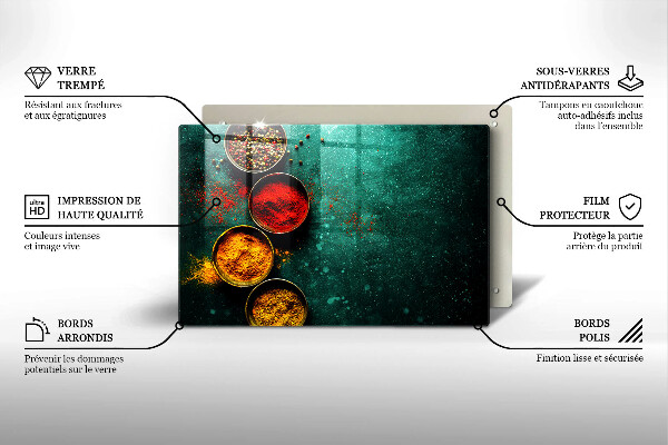 Protetor em vidro para fogão Especiarias orientais
