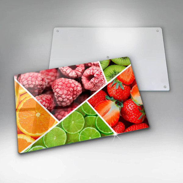 Protetor de fogão de vidro Frutas coloridas