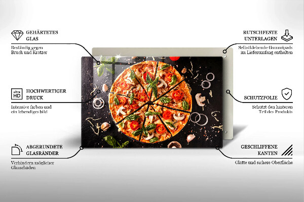 Protetor em vidro para fogão Pizza com cogumelos