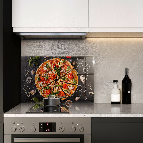 Protetor em vidro para fogão Pizza com cogumelos