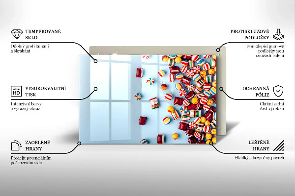 Protetor de fogão de vidro Doces coloridos