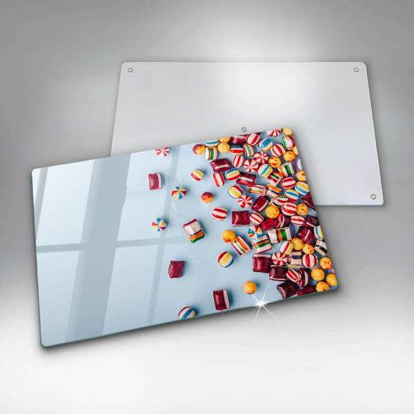 Protetor de fogão de vidro Doces coloridos