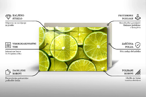 Protetor em vidro para fogão Fatias de limão
