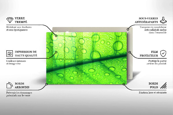 Protetor de fogão de vidro Close-up de uma folha