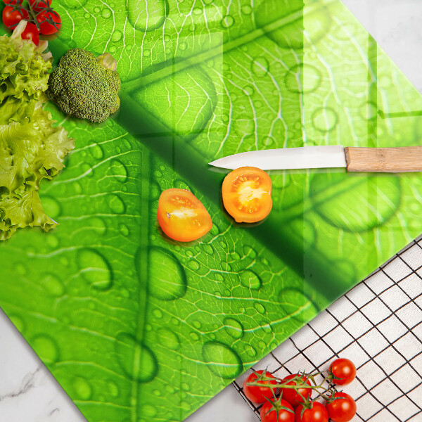 Protetor de fogão de vidro Close-up de uma folha