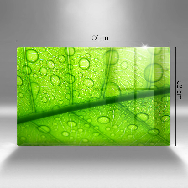 Protetor de fogão de vidro Close-up de uma folha