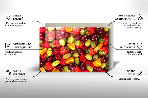Protetor para fogão de vidro Frutas de verão